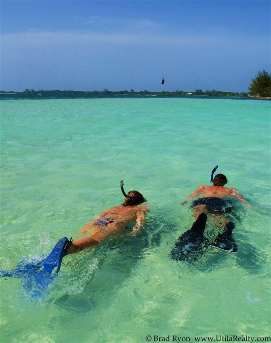 Snorkeling at Water Caye, Utila, Honduras