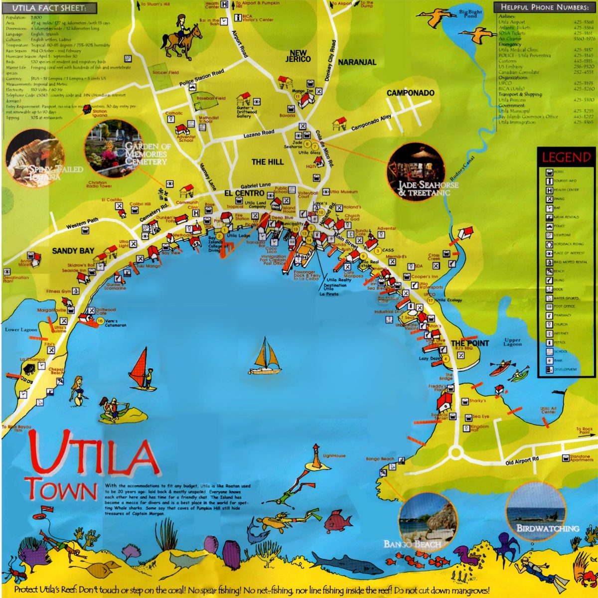 Utila, Bay Islands, Honduras, Caribbean Sea, Tropical Island, Location, Maps